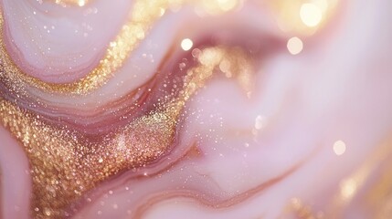 Fototapeta premium Ethereal Abstract Background with Soft Pastel Colors and Sparkling Gold Accents for Creative Projects
