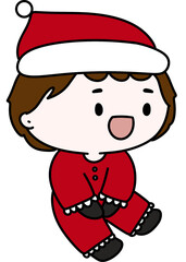 Christmas costumes Cute, Kids, Children, Clipart, PNG, Transparent, Holiday, Festive, Costume, Santa, Red, Cartoon, Doodle, Illustration