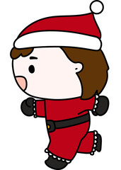 Christmas costumes Cute, Kids, Children, Clipart, PNG, Transparent, Holiday, Festive, Costume, Santa, Red, Cartoon, Doodle, Illustration