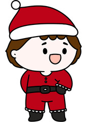 Christmas costumes Cute, Kids, Children, Clipart, PNG, Transparent, Holiday, Festive, Costume, Santa, Red, Cartoon, Doodle, Illustration