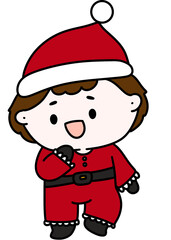 Christmas costumes Cute, Kids, Children, Clipart, PNG, Transparent, Holiday, Festive, Costume, Santa, Red, Cartoon, Doodle, Illustration