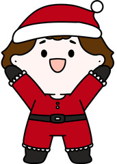 Christmas costumes Cute, Kids, Children, Clipart, PNG, Transparent, Holiday, Festive, Costume, Santa, Red, Cartoon, Doodle, Illustration