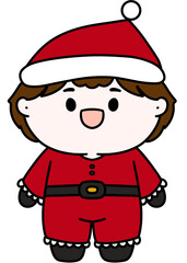 Christmas costumes Cute, Kids, Children, Clipart, PNG, Transparent, Holiday, Festive, Costume, Santa, Red, Cartoon, Doodle, Illustration