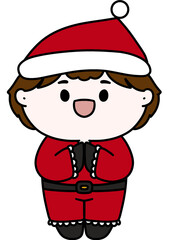 Christmas costumes Cute, Kids, Children, Clipart, PNG, Transparent, Holiday, Festive, Costume, Santa, Red, Cartoon, Doodle, Illustration