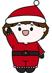Christmas costumes Cute, Kids, Children, Clipart, PNG, Transparent, Holiday, Festive, Costume, Santa, Red, Cartoon, Doodle, Illustration