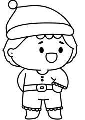 Christmas costumes Cute, Kids, Children, Clipart, PNG, Transparent, Holiday, Festive, Costume, Santa, Red, Cartoon, Doodle, Illustration