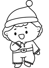 Christmas costumes Cute, Kids, Children, Clipart, PNG, Transparent, Holiday, Festive, Costume, Santa, Red, Cartoon, Doodle, Illustration