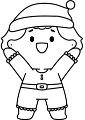 Christmas costumes Cute, Kids, Children, Clipart, PNG, Transparent, Holiday, Festive, Costume, Santa, Red, Cartoon, Doodle, Illustration