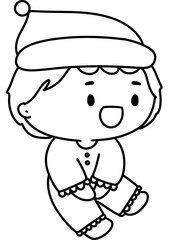 Christmas costumes Cute, Kids, Children, Clipart, PNG, Transparent, Holiday, Festive, Costume, Santa, Red, Cartoon, Doodle, Illustration