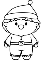 Christmas costumes Cute, Kids, Children, Clipart, PNG, Transparent, Holiday, Festive, Costume, Santa, Red, Cartoon, Doodle, Illustration
