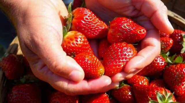 handfull of strawberries