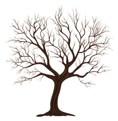 Stylized tree graphic with intricate branch design isolated on transparent background