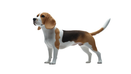 Transparent background realistic beagle dog stands proudly, showcasing its distinctive brown and white coat. This playful and friendly breed is known for its keen sense of smell and energetic nature