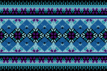 Ethnic pattern seamless, Geometric design ,Aztec embroidery border seamless patterns.ethnic design,  pattern art wallpaper Background, Design for fabric, curtain, carpet ,geometry seamless pattern