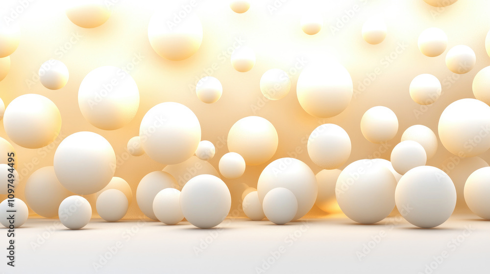 Aufkleber a serene background featuring a cluster of soft, white spheres that create an ethereal and minimalis