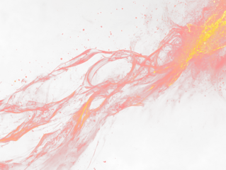 Abstract red and orange fiery explosion on black Transparent Background.