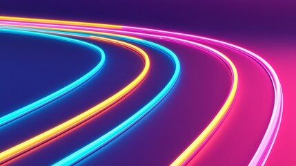 Neon Curves Abstract Background 