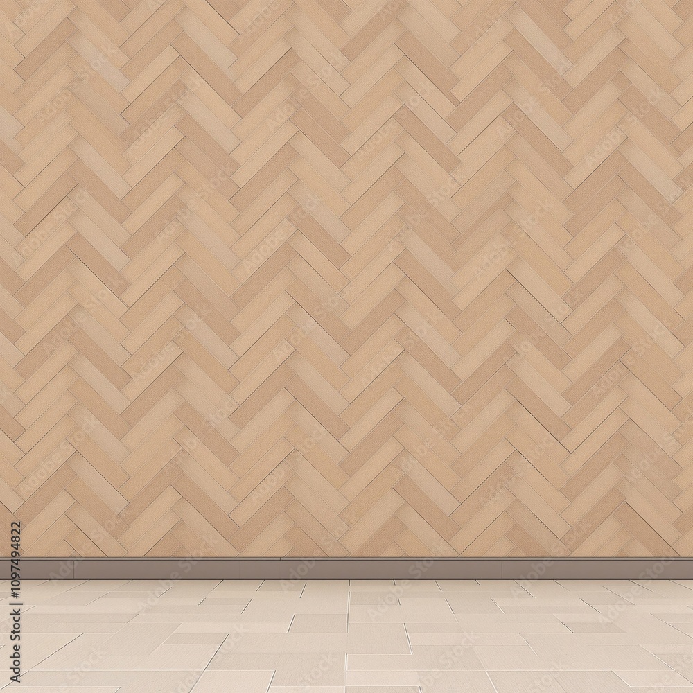 Aufkleber ceramic brick tiles in a herringbone pattern create a visually appealing mosaic on a wall, herringbo