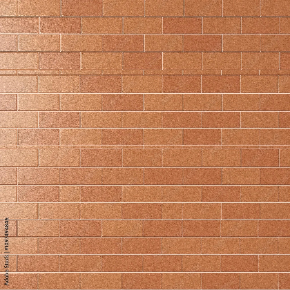 Poster ceramic brick tiles in a herringbone pattern create a visually appealing mosaic on a wall, visual ef