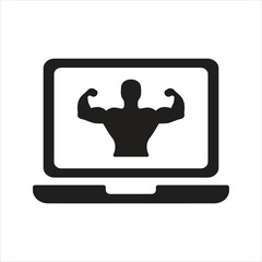 Online fitness icon. Fitness app icon