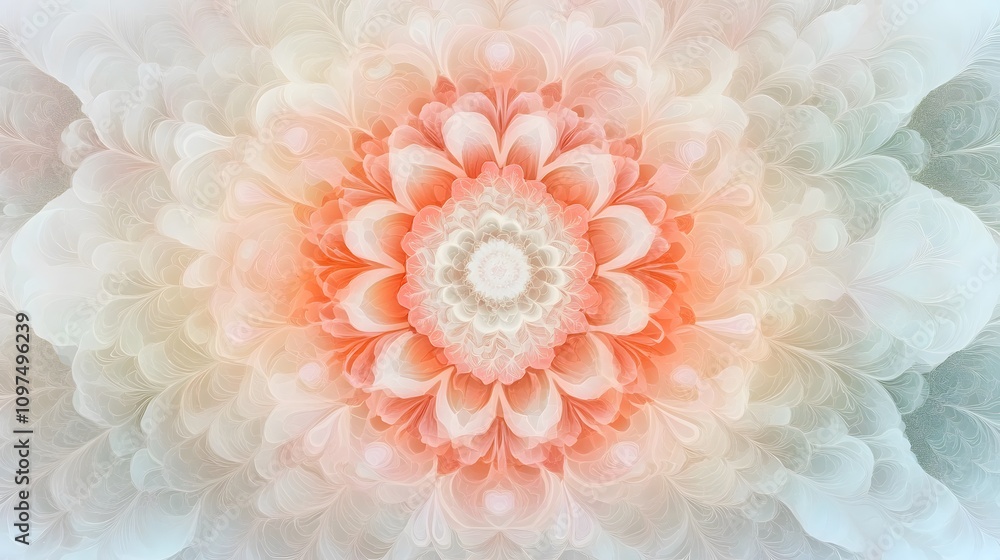 Poster a soft, abstract floral design with gentle colors creating a soothing visual effect.