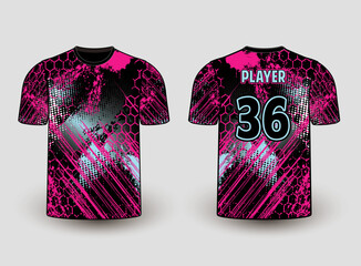 All sports player jersey design with an elegant edgy and wild look. Sports gear template mockup perfect fit for all sports. The designs that go on casual wear, shirts, fashion apparel, and all kind 