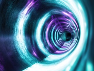 Obraz premium Blue and Purple Tunnel with Light