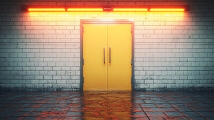 Mysterious Yellow Doorway 