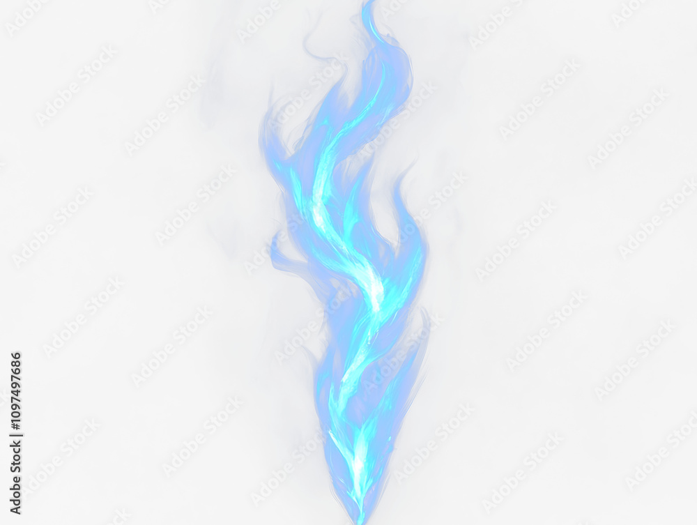 Poster here's a description following your specifications abstract blue flame illustration on black transpa