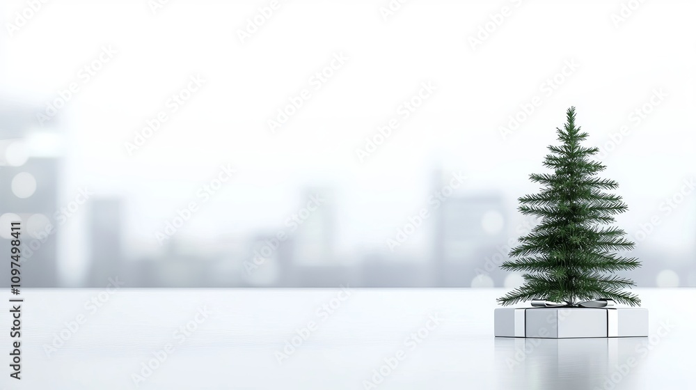 Poster empty christmas background with blurred elements ideal for product mockups featuring gifts christmas