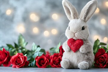 Obraz premium Rabbit doll, new year gift concept.