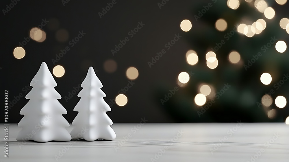 Poster empty christmas background with blurred elements ideal for product mockups featuring gifts christmas
