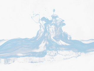 Abstract blue water splash against black Transparent Background.