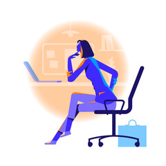 Woman working on laptop in the office