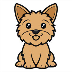 Fototapeta premium Cute Baby Cartoon Cairn Terrier Dog Sitting Vector Illustration Design