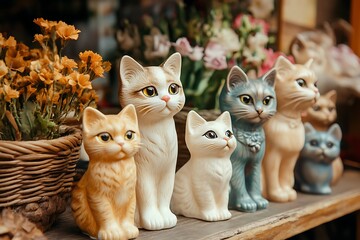 Cat figure, new year gift concept.