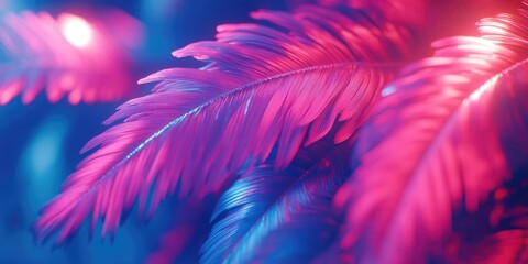 Obraz premium Palm tree with pink leaves