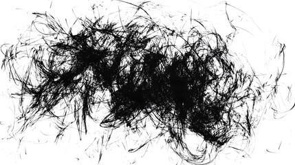 Abstract Black Scribbles on Transparent Background 