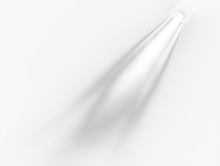 Bright spotlight beam on black Transparent Background.