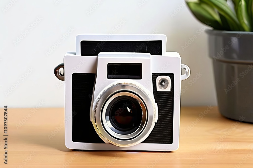 Poster camera sticky notes camera shaped notes in black gray and retro