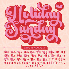 Holiday Sunday script Groove Retro Vintage Display Bold Font alphabet