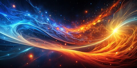 Obraz premium Abstract Cosmic Nebula A Celestial Dance of Light and Energy