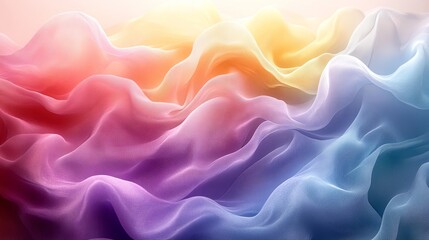 Obraz premium Flowing Lavender and Colorful Abstract Waves