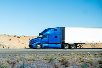 Semi Trucks on Highway, USA. Trucking in USA