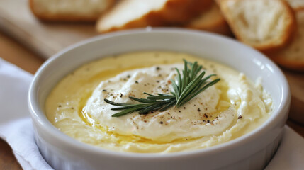 Creamy garlic mashed potatoes with rosemary garnish for autumn gatherings
