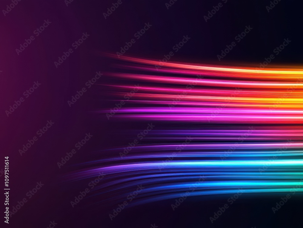Aufkleber fiber optic cables inspire abstract designs. an image display of colorful light streaks against a da