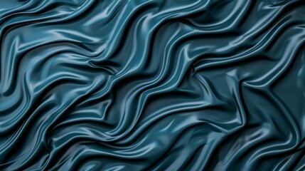 Fototapeta premium Elegant dark teal fabric with flowing textures.