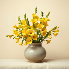 Group of yellow snapdragon flowers in various stages of blooming, nature, flowers