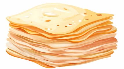 Stack of thin, layered pastries, golden brown, glistening.