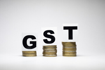 GST - Goods and Service tax coin concept
